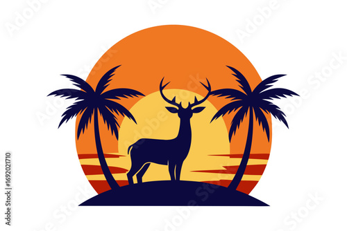 tropical island with palms