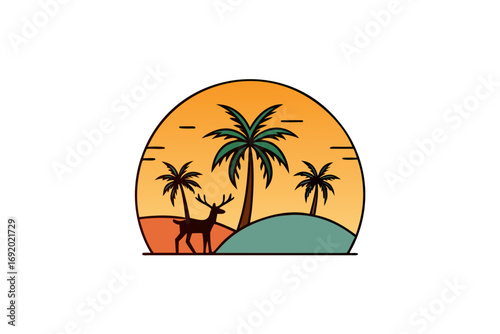 tropical island with palms