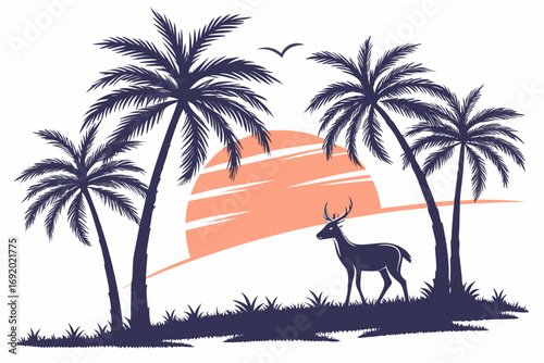 vector illustration of a tropical island