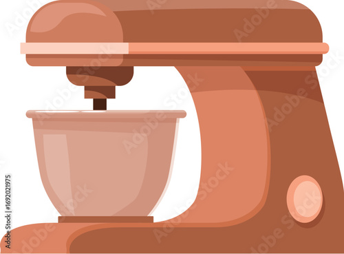 Modern electric kitchen stand mixer with bowl for preparing dough and batter