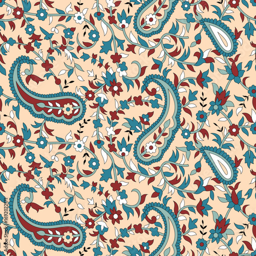 Seamless Vector Paisley Pattern on background