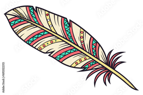 colorful feathers isolated on white