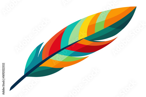 set of colored feathers