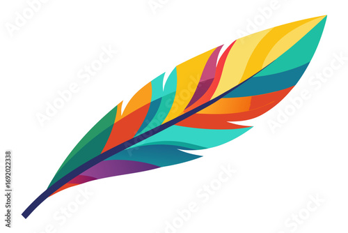 set of colorful feathers