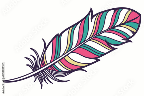 set of colorful feathers