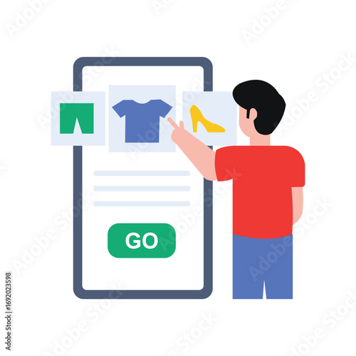 Online shopping with smartphone. stock illustration