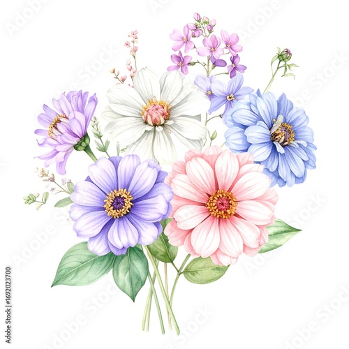 Pastel floral bouquet illustration