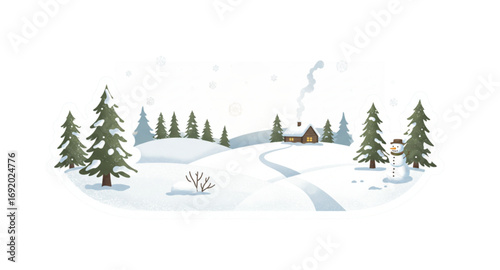 winter landscape with snow