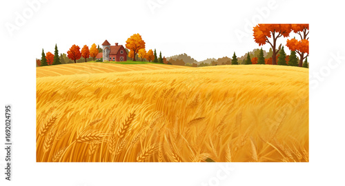 set of autumn landscape
