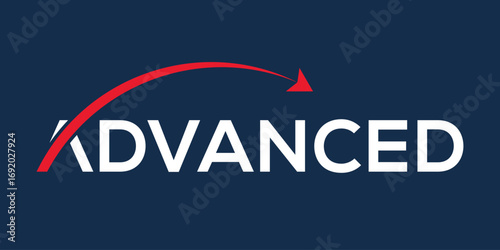 wordmark advanced logo design, typography text advanced graphic icon vector, arrow symbol concept