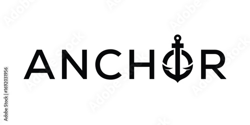 typography text anchor logo design inspiration