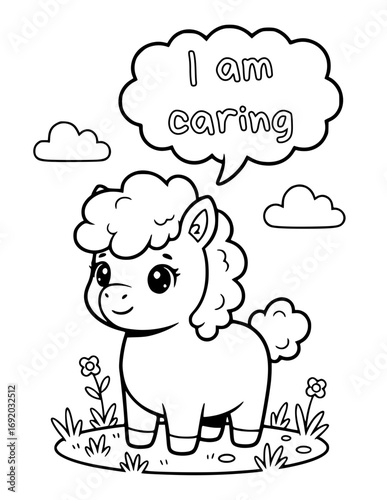 Animal coloring pages with positive affirmations for kids