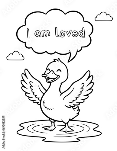 Animal coloring pages with positive affirmations for kids