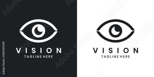 Eye logo design with abstract vision concept