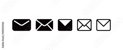 Set of mail and envelope icons, perfect for representing email, messaging, and communication in digital interfaces.
