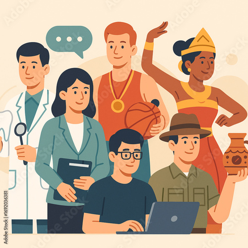 Flat Vector Illustration of Professions and Careers Set 2