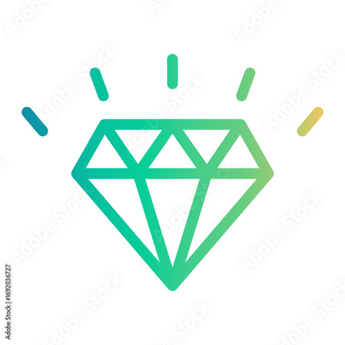 diamond Line Gradient Icon
