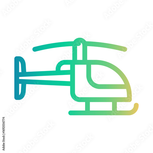 helicopter Line Gradient Icon