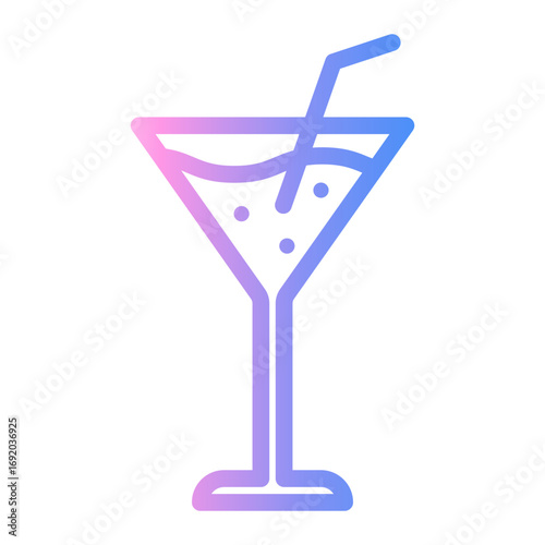 cocktail Line Gradient Icon