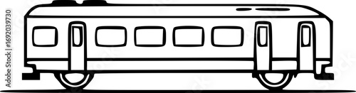 Monochrome MRT Train 536 Illustration Black and White Vector Art Design