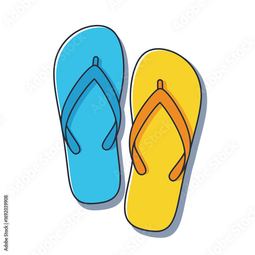 Colorful Cartoon Flip-Flops, Summer Beach Footwear