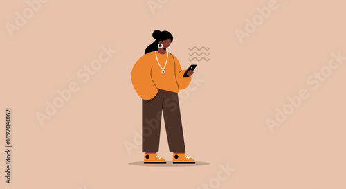 Modern woman engaging with her smartphone, symbolizing digital communication, online activity, and mobile technology use for lifestyle and business.