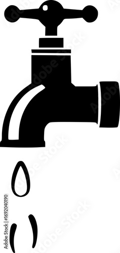 Water faucet317 illustration monochrome black and white line art minimalist simple elegant design commercial use vector