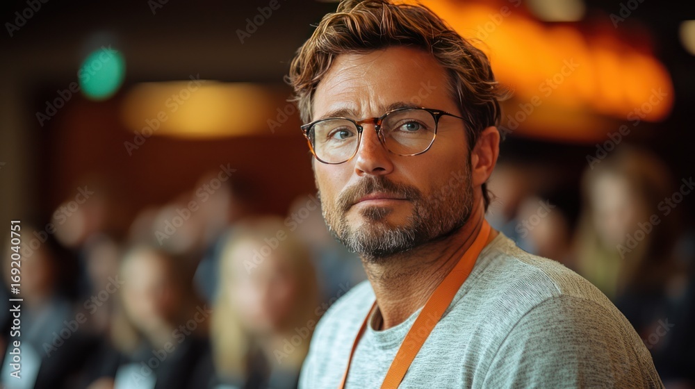 Naklejka premium Man portrait with serious expression