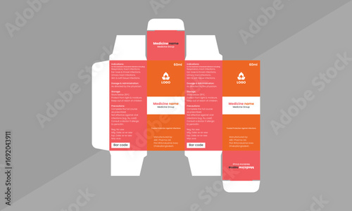 Medicine box package design layout