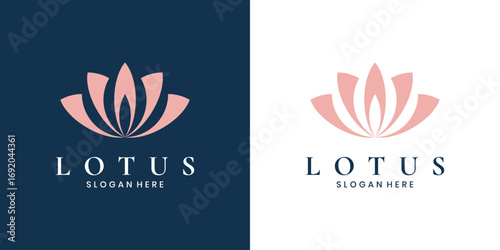 Lotus flower logo design with elegant petal symbol