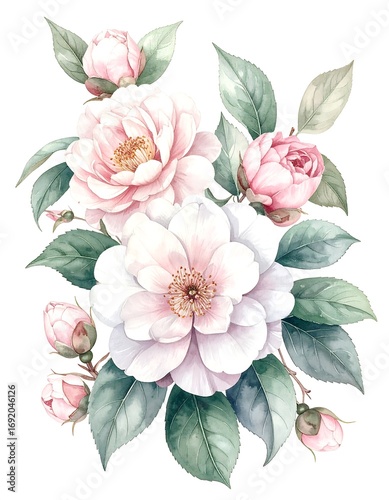 Pastel flowers bouquet illustration