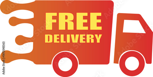 Speedy free delivery truck Vector