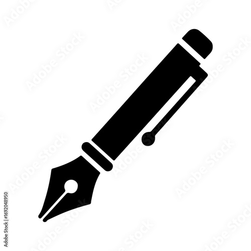 Classic fountain pen icon in black silhouette style.