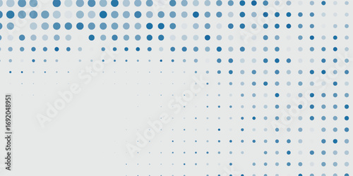 Vector abstract blue background frame of geometric shapes. Circular ornament. Pattern of dots, particles, molecules, fragments modern