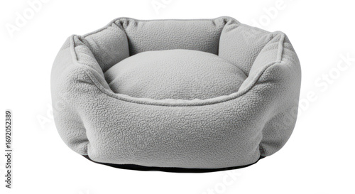 Gray fleece dog bed