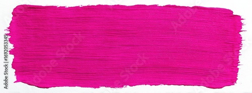 Magenta paint stroke on white background