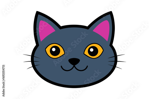 Cat head vector silhouette