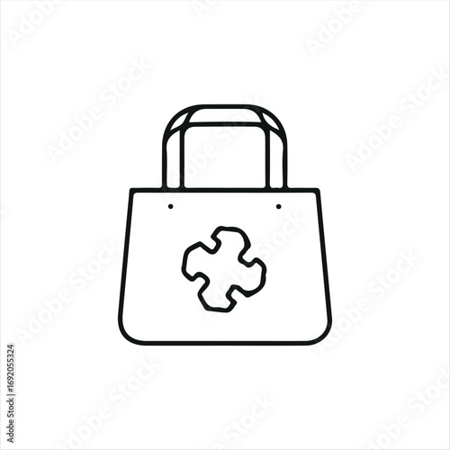 A clean and modern reusable bag icon, designed with a minimal look. Easy to recognize and suitable for apps, websites, packaging, or eco-friendly branding projects
