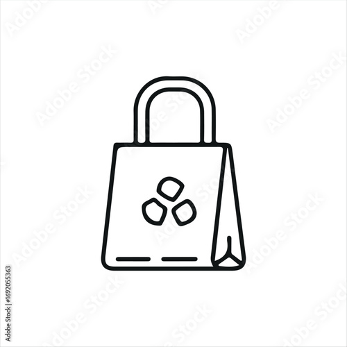 A clean and modern reusable bag icon, designed with a minimal look. Easy to recognize and suitable for apps, websites, packaging, or eco-friendly branding projects