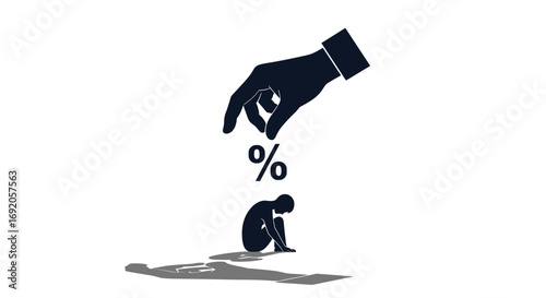 Financial burden crushing individual, symbolizing debt and economic hardship impacting lives