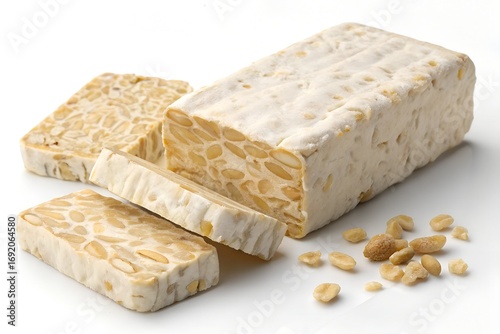 tempeh on white background