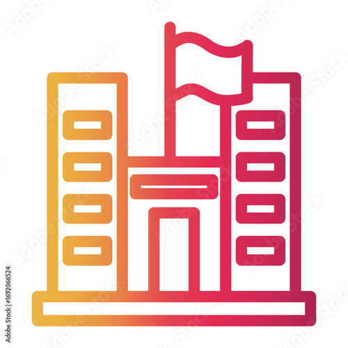 building Line Gradient Icon