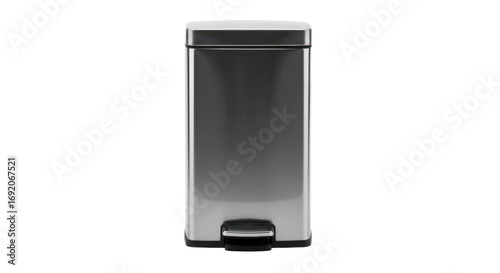 Modern gray trash can