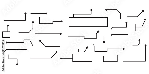 Callouts titles set. Digital callouts . Line callout label set. isolated on black and white background. Vector illustration. EPS 10 .