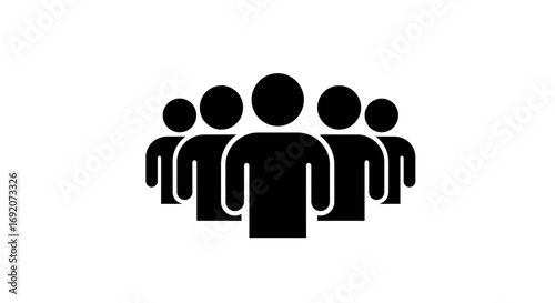 A minimalist illustration of a group of people or team for design purposes