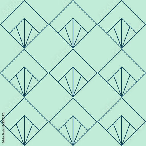 Seamless pattern with geometric ornament. Art Deco style. Vector. 