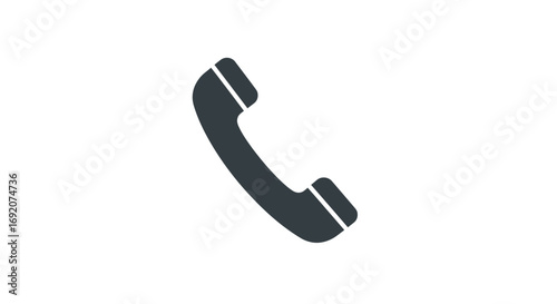 Classic Telephone Handset Icon on White Background for Communication Services