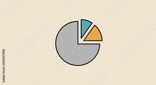 Colorful pie chart representation for data analysis and financial reporting illustration