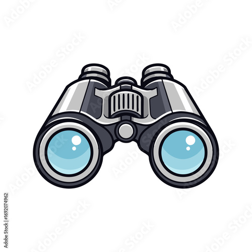binoculars on white background