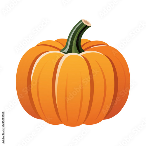 Cartoon-style pumpkin. Hand-drawn vector illustration. For autumn decor, Halloween, Thanksgiving, scrapbooking.